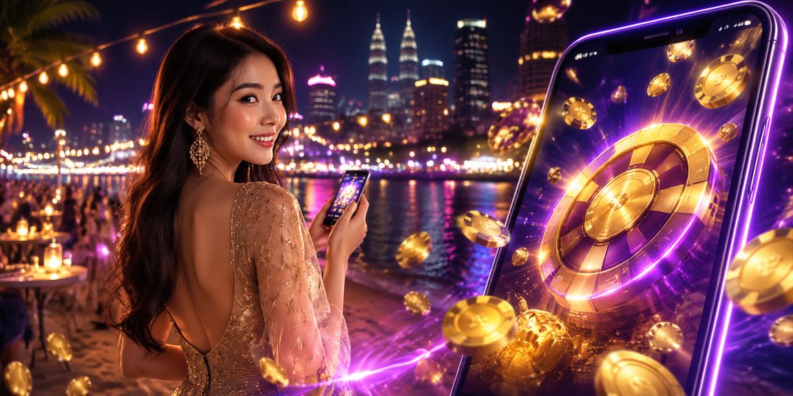 Pemain Kuala Lumpur bermain kasino langsung u17 menggunakan telefon pintar dalam persekitaran moden